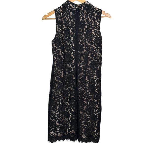 J Crew Size 2 Black Lace and Nude Sleeveless Dress with Pockets - Picture 5 of 9